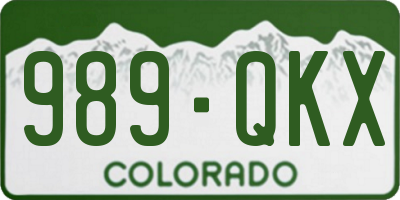CO license plate 989QKX