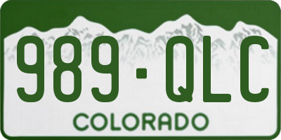 CO license plate 989QLC