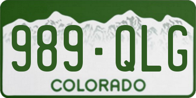 CO license plate 989QLG