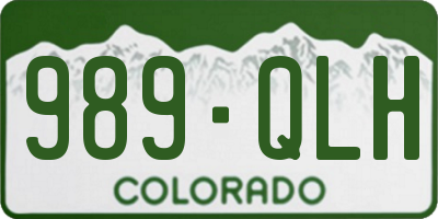CO license plate 989QLH