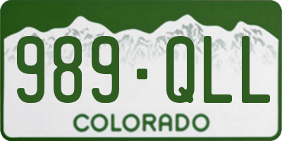 CO license plate 989QLL