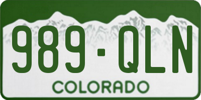 CO license plate 989QLN