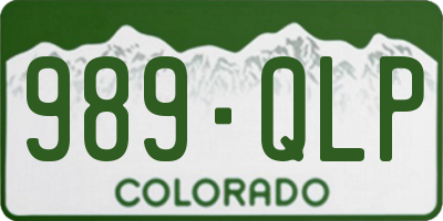 CO license plate 989QLP
