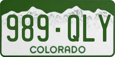 CO license plate 989QLY