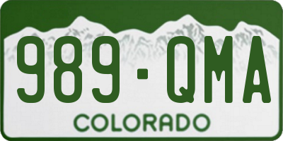 CO license plate 989QMA