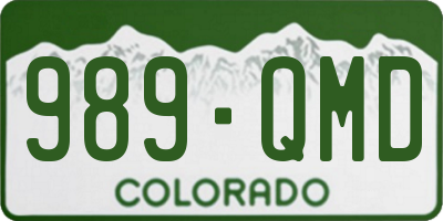 CO license plate 989QMD