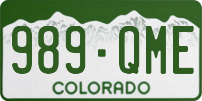 CO license plate 989QME