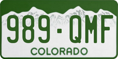 CO license plate 989QMF