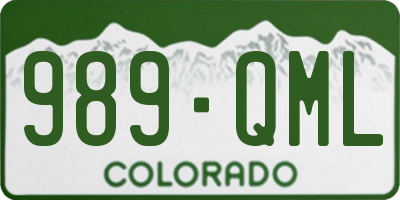 CO license plate 989QML