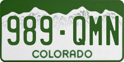 CO license plate 989QMN