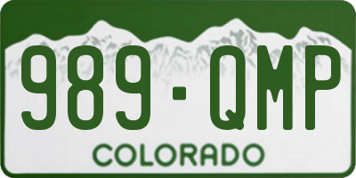 CO license plate 989QMP