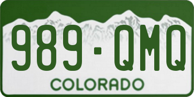 CO license plate 989QMQ