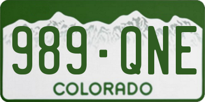 CO license plate 989QNE