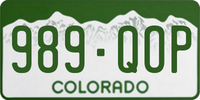 CO license plate 989QOP