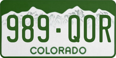CO license plate 989QOR
