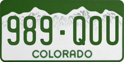 CO license plate 989QOU