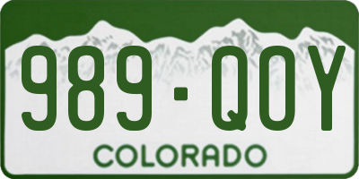 CO license plate 989QOY