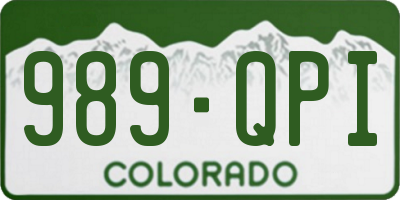 CO license plate 989QPI