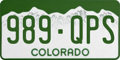 CO license plate 989QPS