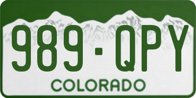 CO license plate 989QPY