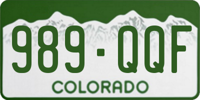 CO license plate 989QQF