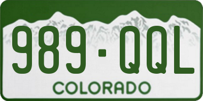 CO license plate 989QQL