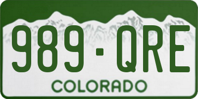 CO license plate 989QRE