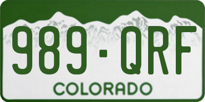CO license plate 989QRF