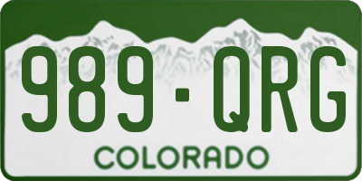 CO license plate 989QRG