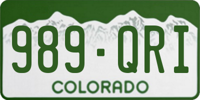 CO license plate 989QRI