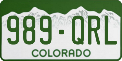 CO license plate 989QRL