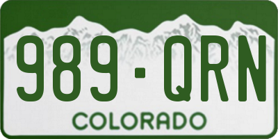 CO license plate 989QRN