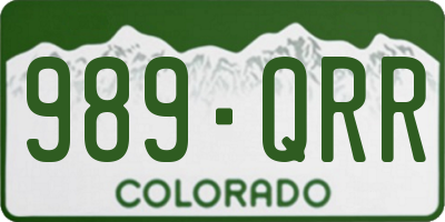 CO license plate 989QRR