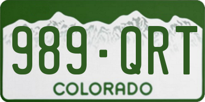 CO license plate 989QRT