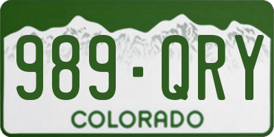 CO license plate 989QRY