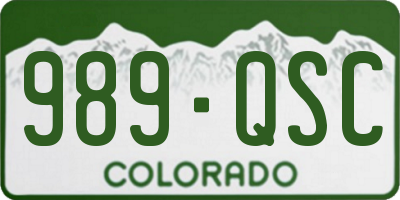 CO license plate 989QSC