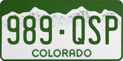 CO license plate 989QSP