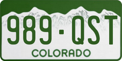 CO license plate 989QST