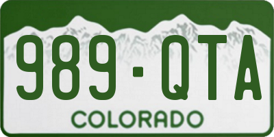 CO license plate 989QTA