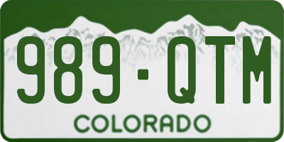 CO license plate 989QTM