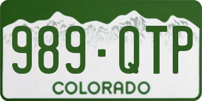 CO license plate 989QTP