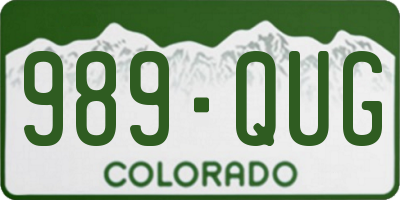 CO license plate 989QUG