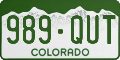 CO license plate 989QUT