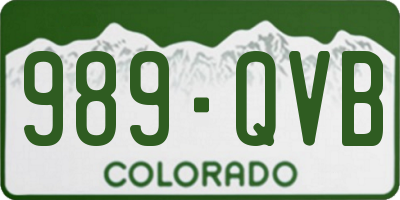 CO license plate 989QVB