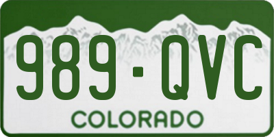 CO license plate 989QVC