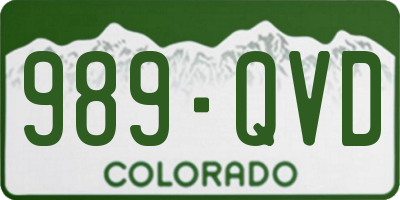 CO license plate 989QVD
