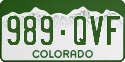 CO license plate 989QVF