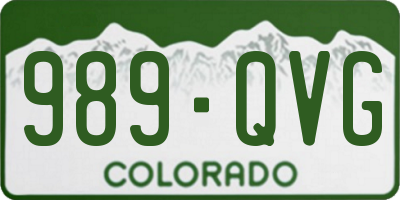 CO license plate 989QVG