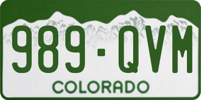 CO license plate 989QVM