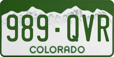 CO license plate 989QVR